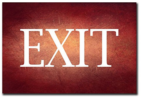 Homeyourself Hochwertiges Metallschild 30 x 20 cm aus Alu Verbund EXIT Deko Schild Wandschild