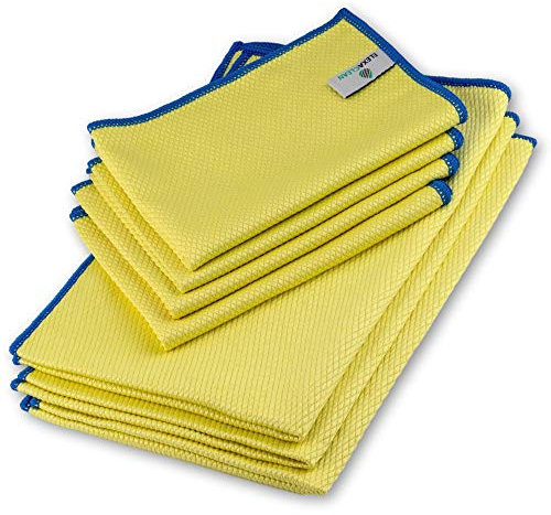 ELEXACLEAN Premium Mikrofaser Set - Fenstertuch Scheibentuch - Ultra Clear Classic & compact - (7-teilig, 60x40cm & 40x30cm) - Glasputztücher für den Profi