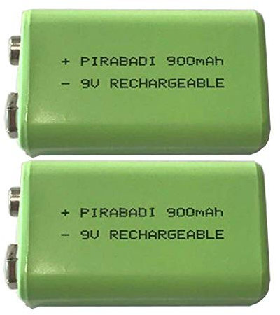 Confezione 2 batterie 9V ricaricabili 900mAh 6LR61 6F22 NI-MH NIMH ACCU Batteria | Grande CAPACITÀ | Alta Qualità | TELECOMANDO | Robot giocattolo | Lampada | MP3 MP4 ecc. (900mAh)