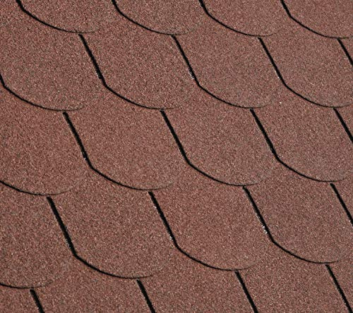 Gartenwelt Riegelsberger Premium bitumen takpannor, röd, 2 m² (14 stycken) Takpannor med glasfiberförstärkning