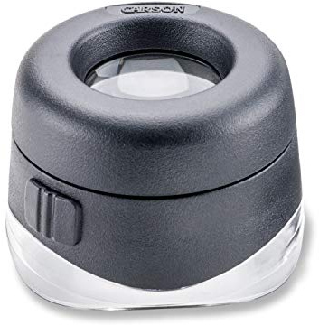 Carson LED VersaLoupe 10x LED Lighted Focusing Loupe Magnifier (LH-50),Black/Clear