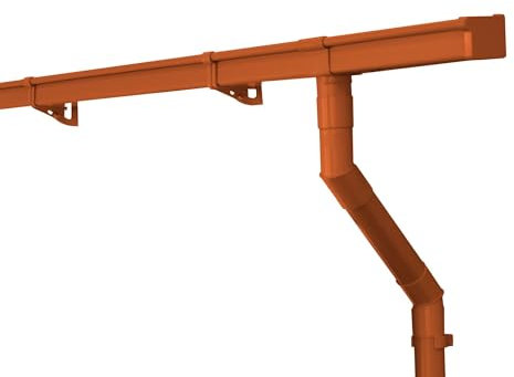 INEFA Dachrinnen Set Gartenhaus, Carport, Terrasse, NW83 / 83mm Kastenrinne 3m Braun 1 Dachseite, Regenrinne PVC für Pultdach, Made in Germany
