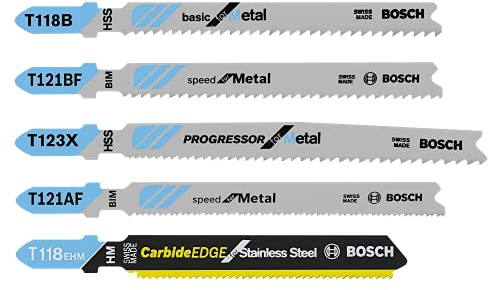 Bosch TPM005 5 pc. Pro-Metal T-Shank Jig Saw Blade Set