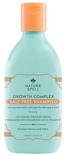 Nature Spell Haarwachstums-Shampoo 300 ml, Sulfatfrei, Mit ayurvedischen Kräutern, Stimuliert gesundes Haarwachstum, für alle Haartypen, Hergestellt in Großbritannien