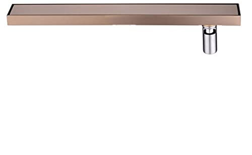 MMBBOD Duschrinne sehr Flach Edelstahl Unsichtbar Bodenablauf Badezimmer Ablaufrinne Duschablauf Duschabfluss Duschablaufrinne Badablauf Flache Decke mit Geruchsstop, Haarsieb, Roségold