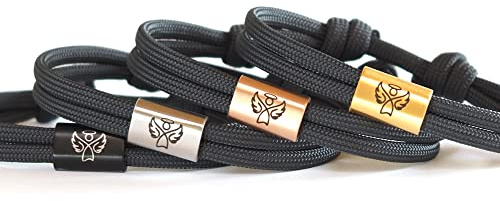 myGreta Schutzengel Freundschaftsarmband mit Gravur, Glücksbringer Armband, Unisex, Surfer Armband, Liebe, Frieden, Edelstahl