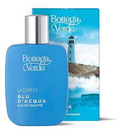 Bottega Verde - Blu d'Acqua, Eau de Toilette, 50 ml, Profumo Uomo, Fragranza Fresca e Avvolgente