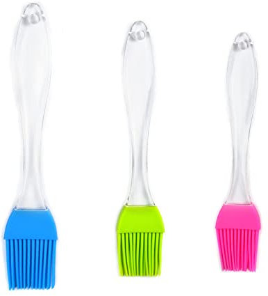 Pastry Brushes, 3 Pcs Pastry Brush, Basting Brush, Silicone Brush for Cooking Kitchen Baking Barbecue BBQ Grilling Meat Food BrushDetachable Head for Thorough Cleaning(3 Colors)