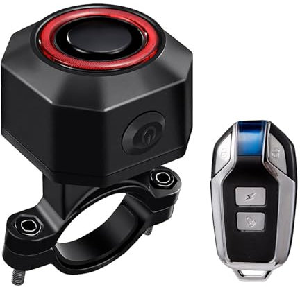 Anti-Theft Bike Alarm with Remote, Waterproof Bicycle Vibration Alarm with Tail Light Brake Light, 110db Volume and Sensitivity Adjustable USB Rechargeable for Bicycle E-Bike Motorcycle Scooter Cart