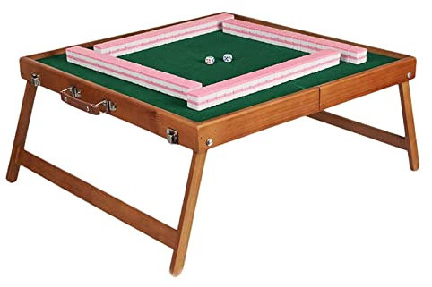 ZEONIK Mahjong Chinesisches Mahjong-Set, tragbares Mini-Mahjong-Reise-Mahjong-Set, chinesisches Spiel, 144 Acryl-Mahjong-Fliesen für Familien-Freizeitunterhaltung Mahjong Spiel