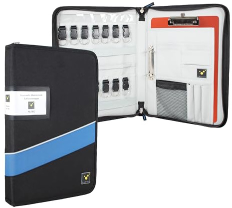 tee-uu KEYSTUFF XL Schlüsselmappe | Organizer | Ringbuch | 14 Schlüssel | entnehmbares Schreibbrett