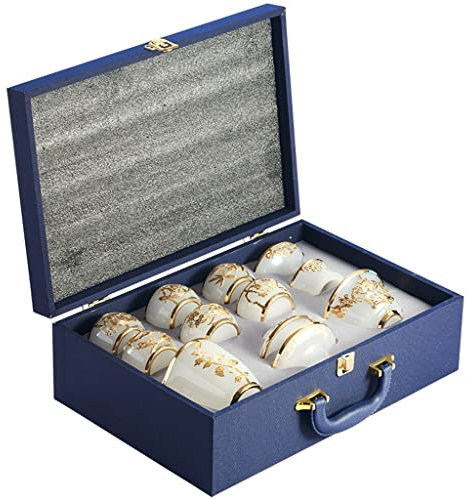 ASVIL Kung Fu - Juego de té grande con tapa y tazas de té, juego completo de tazas de té en caja de regalo para el hogar