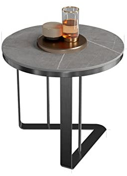 Lizhuzhuzs28 Moderne Sofatische Runder Beistelltisch Moderner Sofarand Schiefer Ecktisch Wohnzimmer Büro Dekoration Edelstahl Couchtisch Schlafzimmer Nachttisch Wohnzimmer Beistelltisch