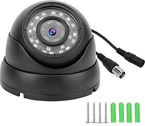 Fockety Cámara CCTV Analógica, Cámara Domo de Seguridad AHD 1080P, NTSC de Vigilancia Ángulo Ajustable de 360 ​​Grados Cámara de Carcasa Metálica Ligera Resistente a la Intemperie para