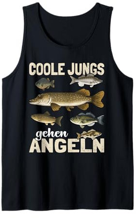 Coole Jungs gehen Angeln lustiges Fische Sportfischer Angler Tank Top
