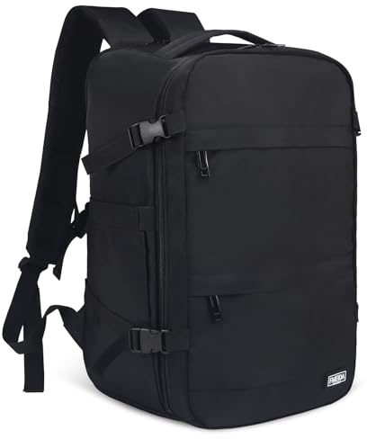 Fmeida Flight Approved Carry On Backpack for Ryanair Fits 14 Laptop - 20L Underseat Airplane Approved Weekender Bag, Anti-Theft Travel Backpack, Personal Item Bag Black