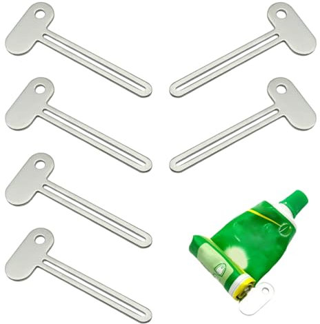 Eupneicu Tubenquetscher Metall [ 6 Stück ], Tubenquetscher Edelstahl, Tubenausdrücker, Für Alle Tuben Zahnpasta Haargel Handcreme Kosmetik