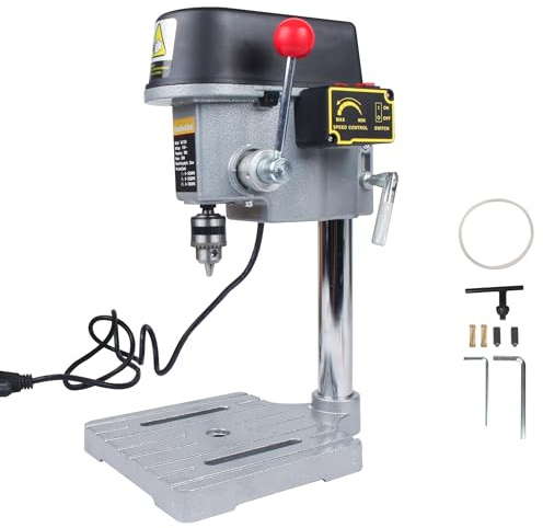 RATTMMOTOR Benchtop Drilling Machine 340W 110V/220V 16000RPM Mini Bench Drill Press 25mm Stroke Drill Chuck 1-10mm Multi-Function Drilling Milling Machine (220V)