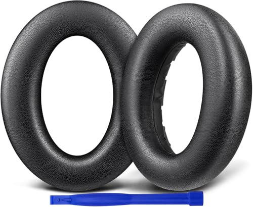 SOULWIT Cuscinetti Auricolari di Ricambio per Sennheiser Accentum/Accentum Plus Wireless Cuffie, Padiglioni Cuffie con Morbida Pelle Proteica, Schiuma ad Alta Densità - Nero