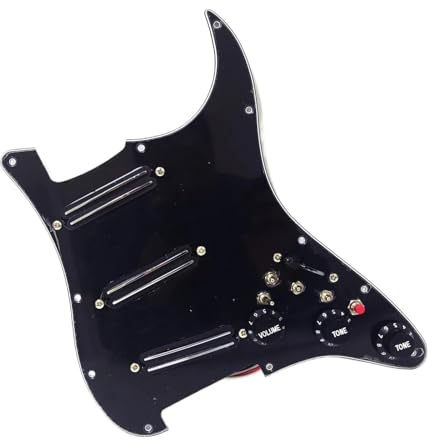 Prewired Tonabnehmer SSS Schwarzes Mini-Tonabnehmer-Set für ST-E-Gitarren Ersatzteile vorverkabeltes geladenes Schlagbrett