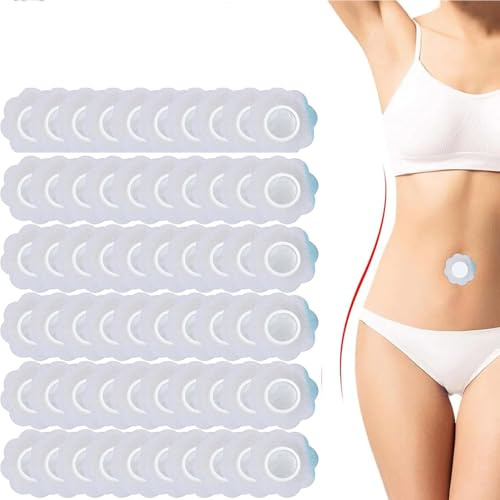 60 Stück Castor Oil Patches, Bauchnabel Pflaster, Rizinusöl Bauchnabel, Rizinusöl Pflaster Bauchnabel, Rizinusöl Packung Wrap Für Den Bauchnabel, Kein Waschen(öl Nicht Im Lieferumfang Enthalten)