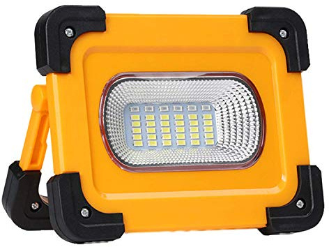 Foco de trabajo LED recargable de 60 W, 30 LED, 3600 lm, foco solar LED, foco de trabajo, lámpara portátil para el lugar de trabajo con base magnética, resistente al agua IP54, 3 modos, batería incor