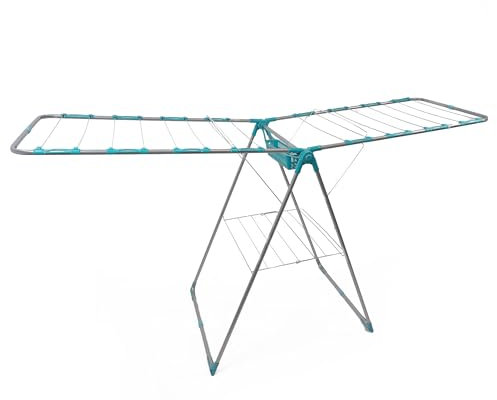 DIVCHI Clothes Dryer Airer With Peg Basket | Foldable Clothes Drying Rack | Compact Laundry Clothes Stainless Steel Adjustable Horse Indoor Outdoor Laundry Racks