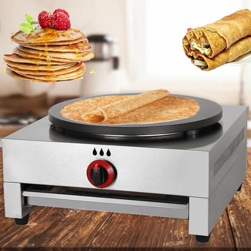 Plancha antiadherente de acero inoxidable con ajustes de temperatura ajustables, perfecta para panqueques, blintzes, huevos y tortillas para uso comercial