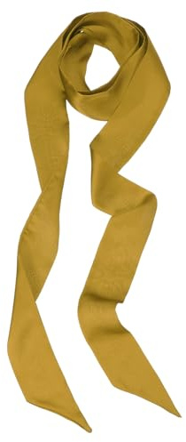 PATIKIL Sciarpa Stile Nastro, Sciarpa Sottile Colore Soltante Puro Lungo Foulard Seta Cravatta Cinture Fascia Sciarpe Capelli Fascia Testa Nastro Cravatta Donne, Giallo Senape