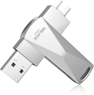 ABLAZE 128 GB USB C Stick Dual USB 3.0 Typ C Speicherstick (Silber) | Für i-Phone 16/15, Android, Mac und PC. Schnelle Datenübertragung für Arbeit, Studium, Reisen und Datensicherung.