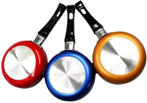 Genérico Bandeja De Huevo - Mini Sartén | Non Stick | Partita De Cocción De Acero Inoxidable Con Agujero Colgante Y Mango | Gadget De Cocina A Prueba De Óxido Para Freír Huevos, Filete, Pollo, Pan,