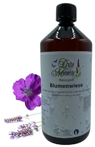 Dufte Momente Massageöl Blumenwiese – 1 Liter – Anis, Lavendel & Rose – Paraffinölbasis – sanft & ausgewogen – für Massage, Wellness & Studio – Made in Germany