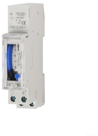 Floweringbeter SUL180A Minuteur mécanique avec intervalle de 15 minutes, minuterie cyclique analogique pour montage sur rail DIN, prend en charge 110 220 VAC, courant de commutation 16 A