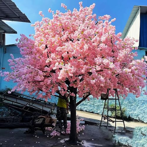Árbol de Cerezo Japonés Artificial, Planta Artificial Grande Exterior Decorativas, Árbol de Los Deseos, Decoración Hogar para Bodas, Eventos, Fiestas En(Round,H1.8m/47in)