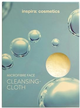 Inspira Chiffon de nettoyage pour le visage en microfibre – Chiffon démaquillant doux pour le visage et les yeux, élimine le maquillage en profondeur, avec côté exfoliant, réutilisable et lavable