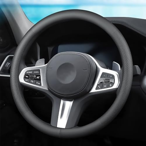 Lenkradbezug Auto für Toyota Yaris 4 (IV) XP21 I 2020-2025 Mikrofaser Leder Lenkradhülle 36-38cm Lenkradhülle für Sommer & Winter | Lenkradabdeckungen Für Frauen Männer,Type O