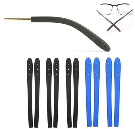 Temple Tips for Eyeglass Anti Slip Glasses Ear Grip Pieces Tube Sleeve Comfort Arm Replacement Thin Metal 5Pairs