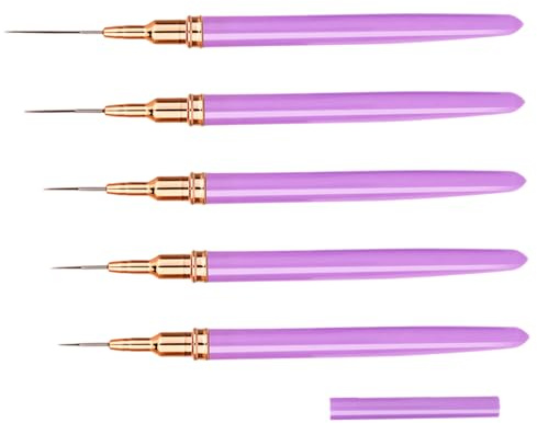 Pennello per nail art da 5 pezzi, pennelli per nail art lisci da 7/9/11/15/25 mm con cappuccio, facile da controllare per le donne.
