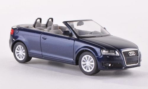 Audi A3 Cabriolet (8P), met.-DKL.-blau, 2008, Modellauto, Fertigmodell, Herpa 1:87