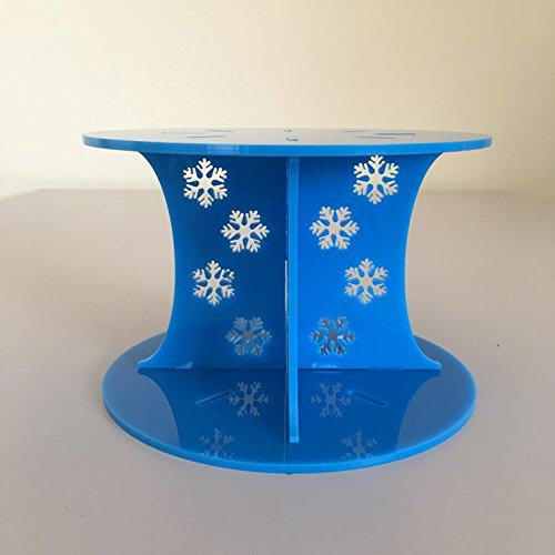 Frozen - Alzata rotonda a forma di fiocco di neve, base 20 cm, top 18 cm, colore: Blu brillante