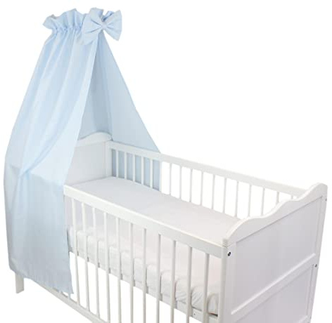 TupTam Baldacchino per Letto per Bambini con Fiocco, Blu, c. 160x240 cm