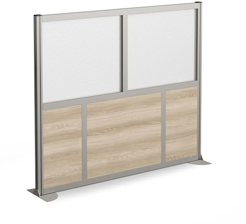 NBF Office Partitions - Cubicle Privacy Panel Wall Divider - Modern Room Separator with Quick Assembly - Indoor Laminate Free Standing Portable Room Divider Panel - 52 H x 60 W (Warm Ash)