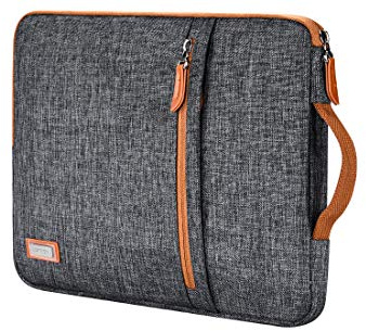 LONMEN Laptoptasche 15-15.6 Zoll Rundum-Schutz & Wasserabweisende Laptophülle mit Ausziehbarem Tragegriff, Notebook Tasche für 15,6 Laptops (Lenovo/Acer/ASUS/Dell/HP), MacBook Pro 15, Dunkelgrau