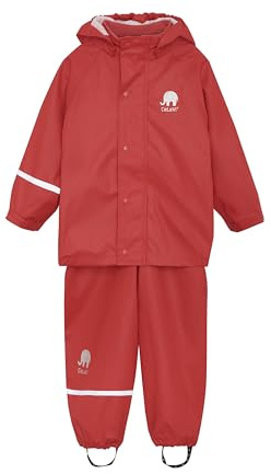 CeLaVi Basic Rainwear Set-Solid PU Chaqueta para Lluvia, Baked Apple, 110/119 cm /5 Jahre Unisex Adulto