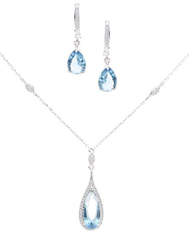 My Gold Damen Schmuckset Sterlingsilber 925 Silber Halskette Ohrringe 44cm Geschenkset Nadine MOD-04472