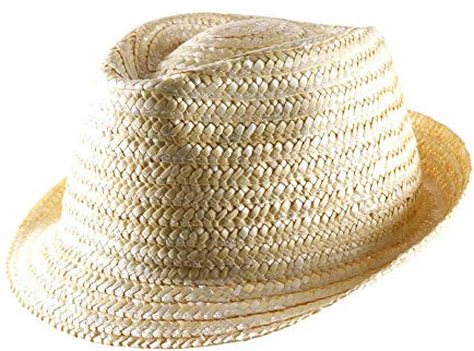 Classic Italy - Chapeau Trilby Paille Homme ou Femme Nude Trilby Paille - Taille 56 cm - Blanc