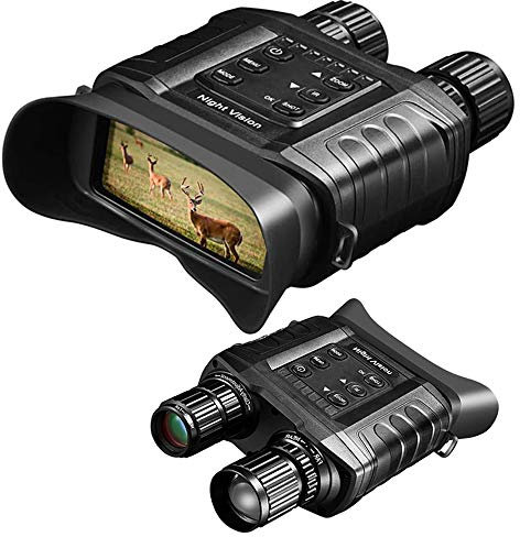 BraveKing Digitales HD Nachtsichtgerät 20X Optischer Zoom Nachtsicht 1640 ft Erkennungsweite 3 LCD Bildschirm Infrarot Wasserdichtes Fernglas Schießen Sie Eine Bilder/Videos mit 32G Speicherkarte