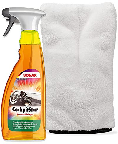 detailmate Sonax Cockpit Star Kit de nettoyage pour habitacle avec gants de précision en microfibre 750 ml 1000 GSM