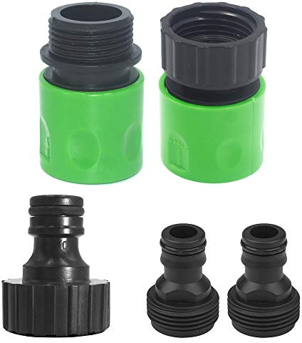 Skystuff Garden Hose Connector Kit with Female Thread, Male Connector | Tap Connector and 2Pcs Male Thread Adapter with 3/4 Female Thread and Male Connector, for Garden, Home, Outdoor