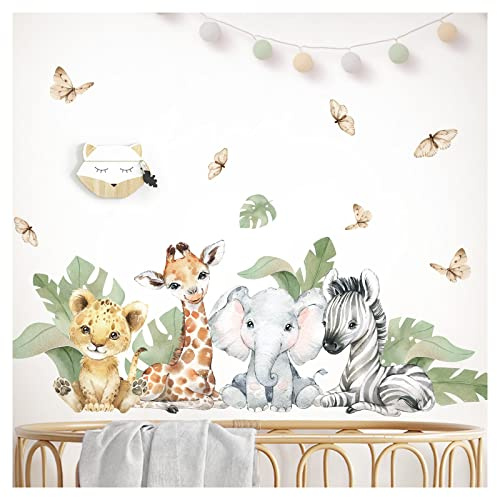 Grandora XXL Wandsticker Set Safari Tiere Wandtattoo Baby Kinderzimmer DL810-5